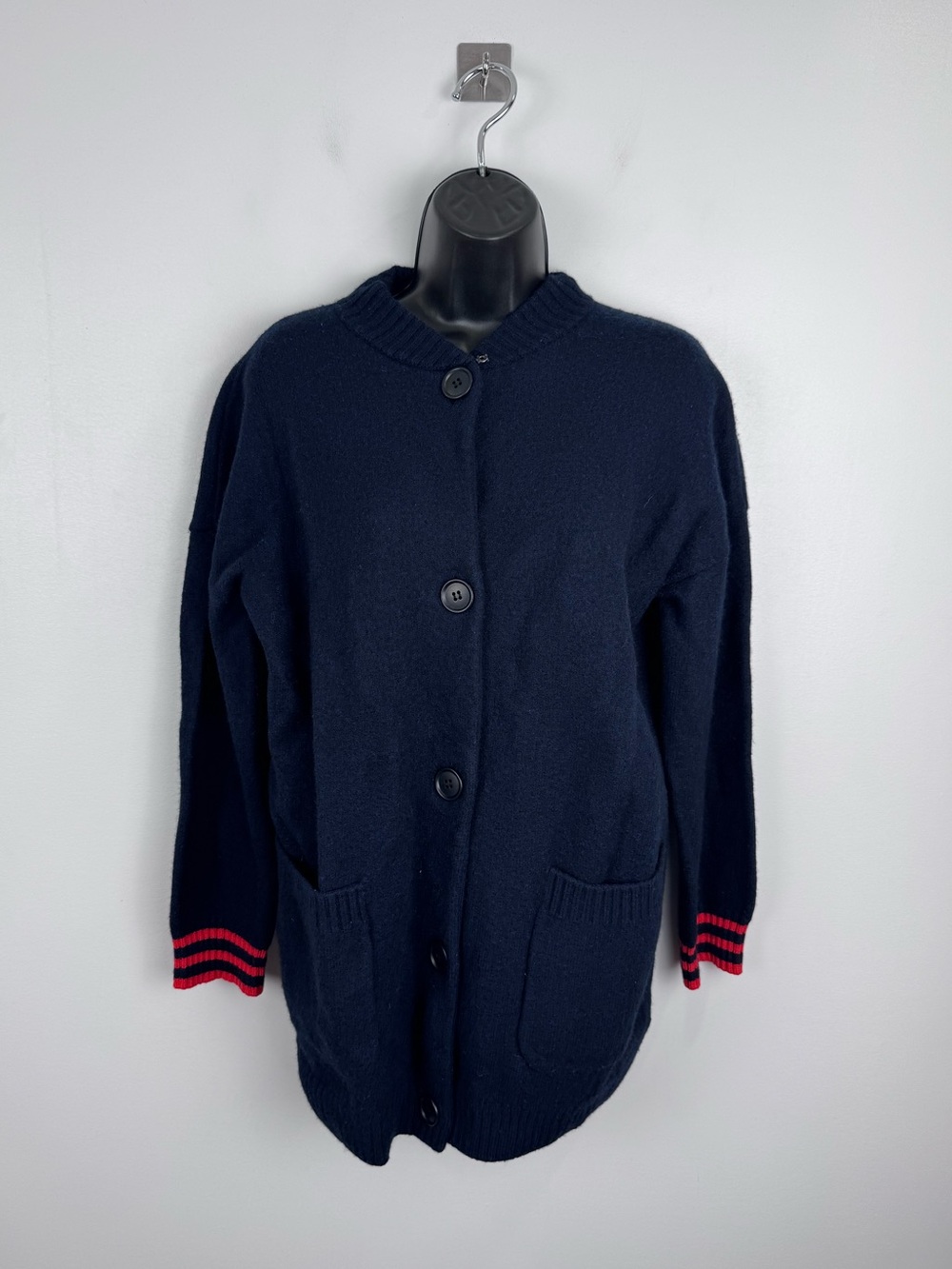 Chinti & Parker Women Embroidered Navy Blue Cardigan Sweater Size XS